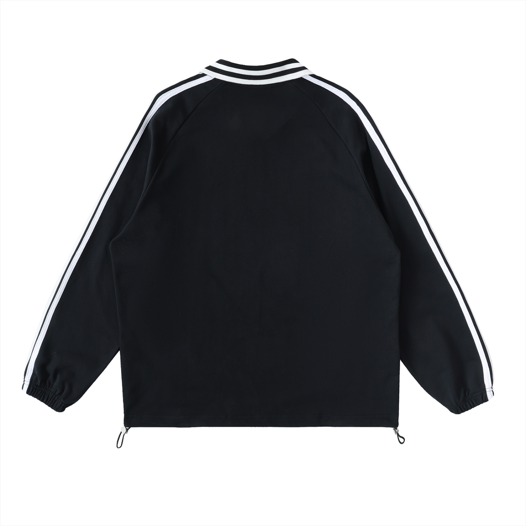 OVERSIZED LESBIAN Striped Lapel Collar Sweatshirt