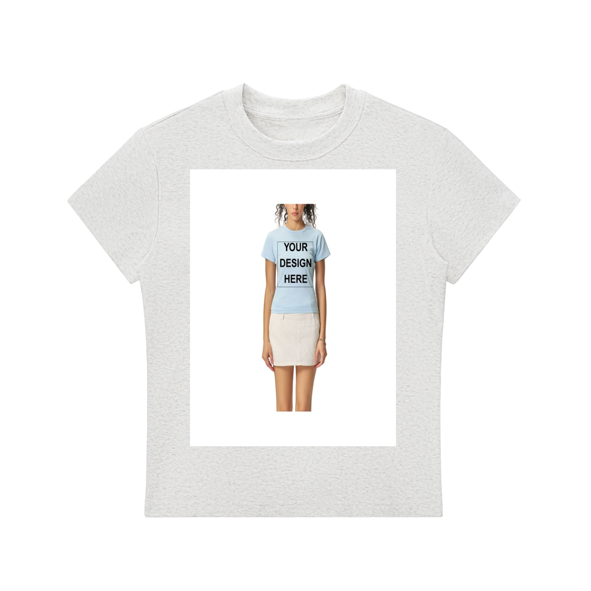 CUSTOM TEE SHIRTS - Essential Bodycon Crewneck T-Shirt