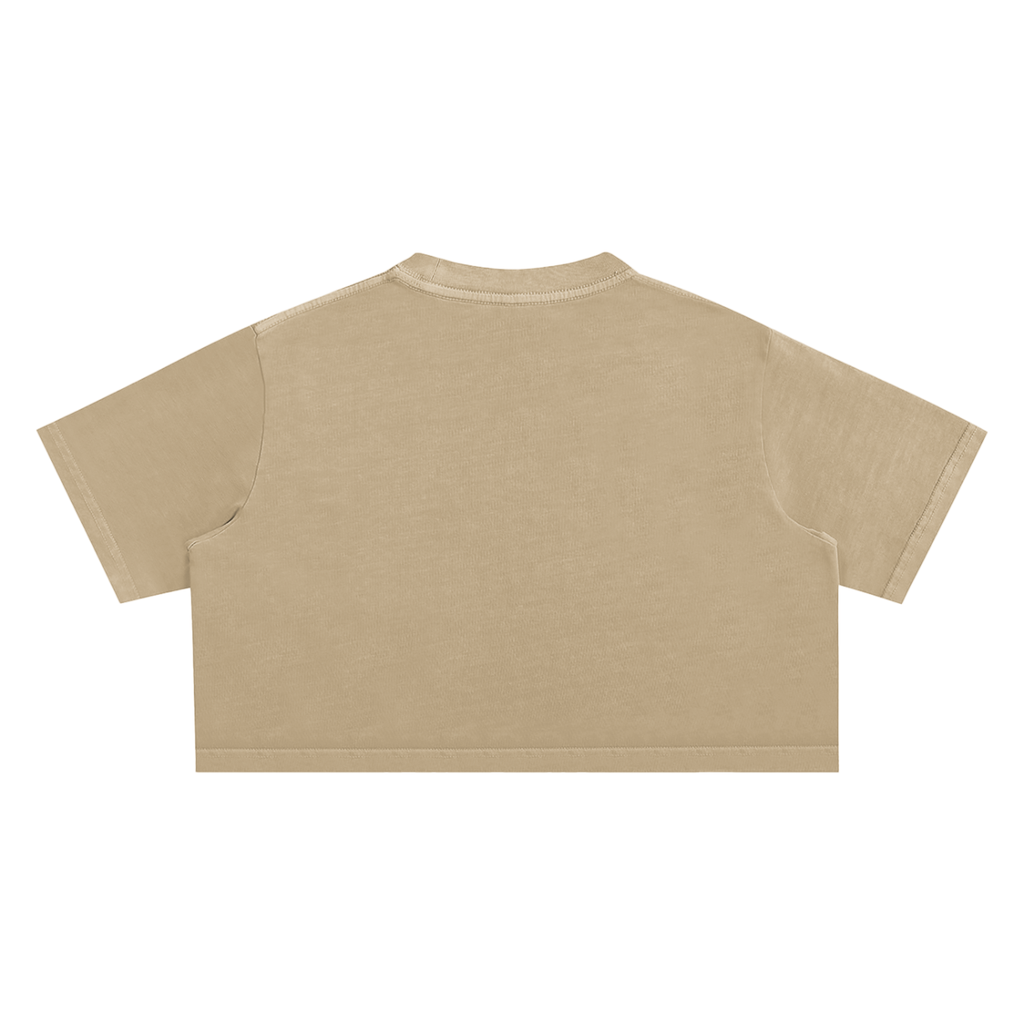 LIFE IS TOO SHORT Snow Washed Crop Top
