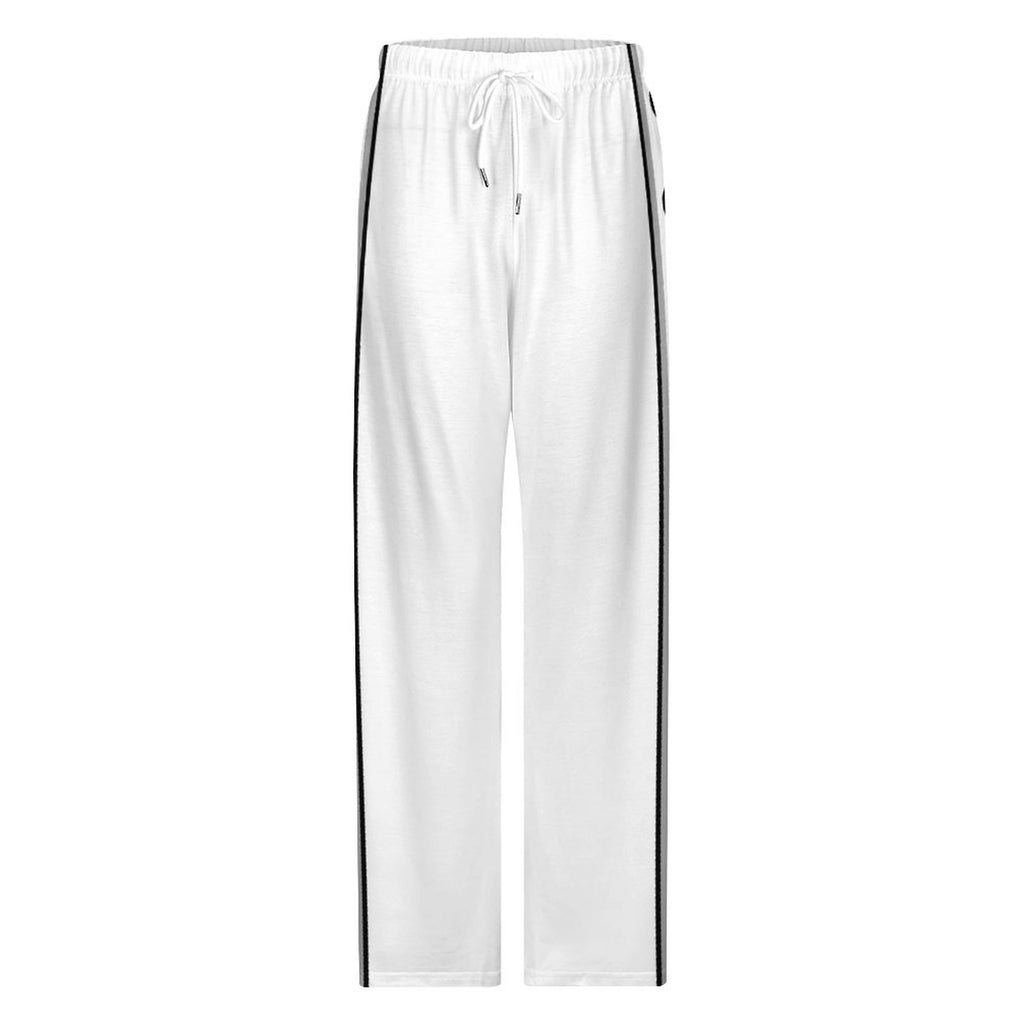 Unseen Femme WHITE  BLACK/GRAY Drawstring Women Wide Leg Pants