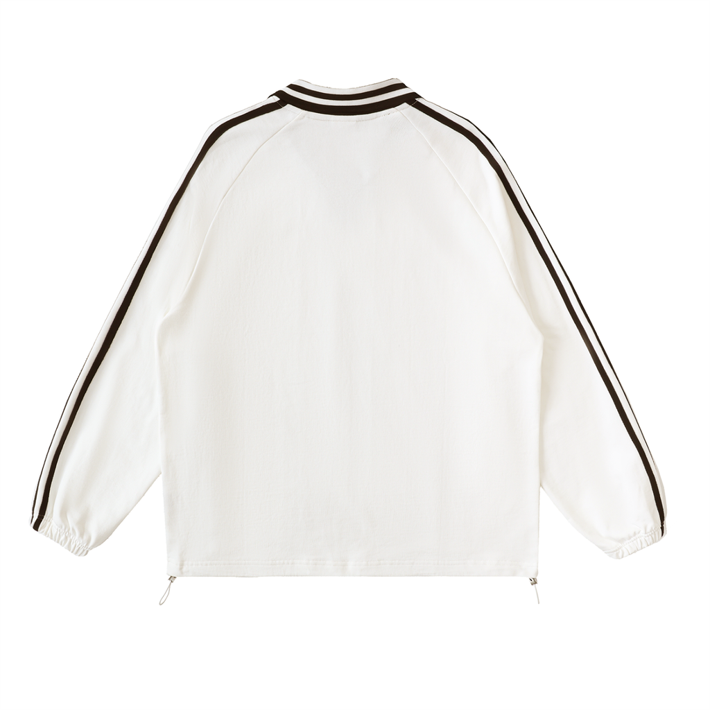 OVERSIZED LESBIAN Striped Lapel Collar Sweatshirt