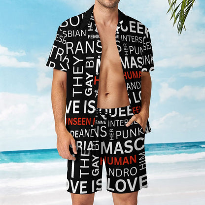 BLACK GAY WORDS SHORT SET