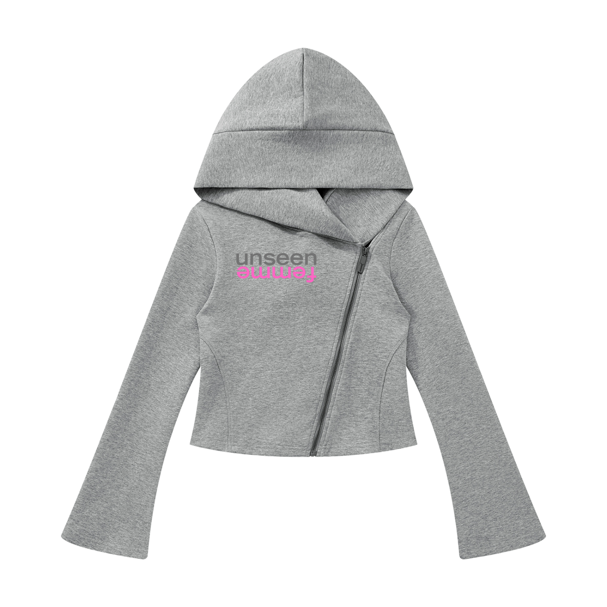 Unseen Femme Premium Bell Sleeve Full Zip Hoodie & Flare Pants