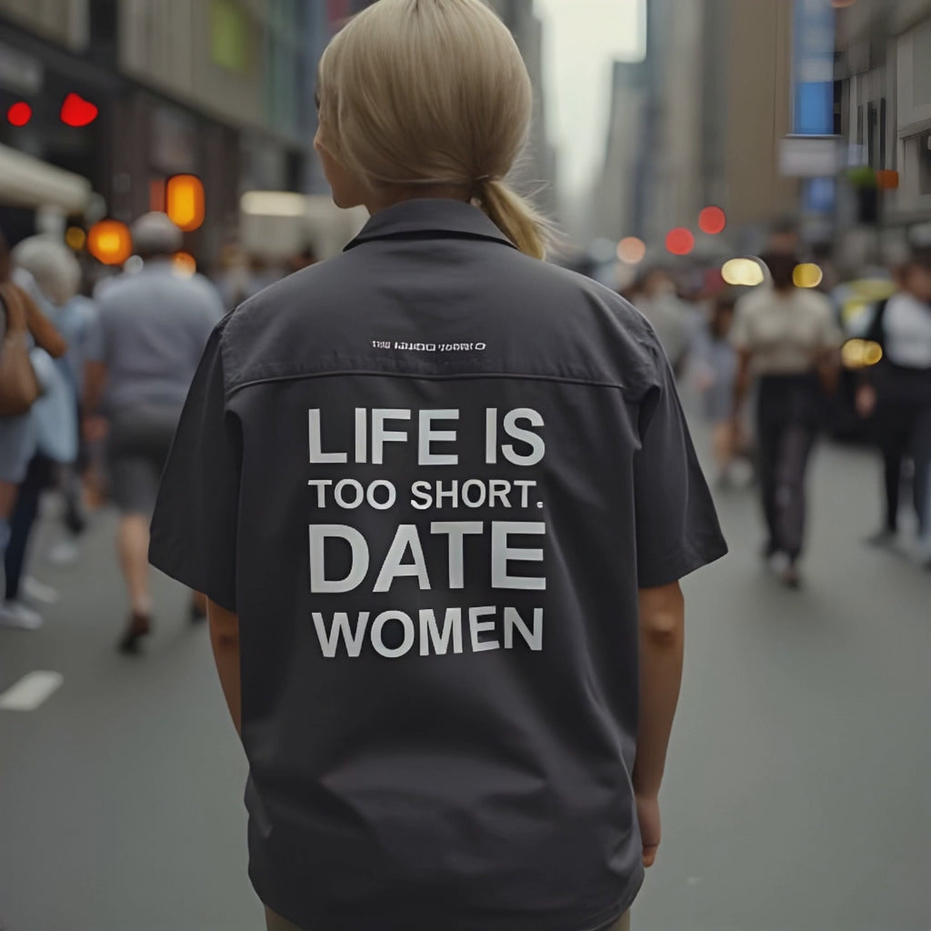 LIFE IS TOO SHORT. DATE WOMEN! Short Sleeve Shirt