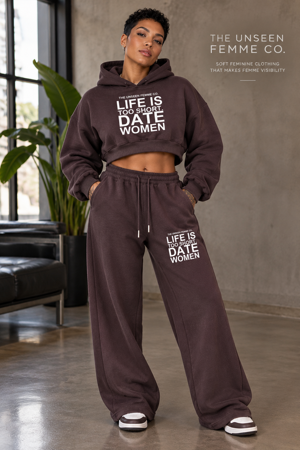 Life is Too Short Date Women Straight-Leg Sweatsuit